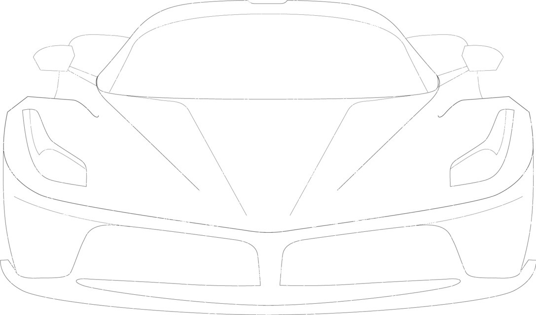 Italy Themed Graphic Collection - Sports Car Vector Outline Graphic